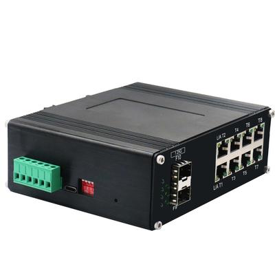 Managed Ethernet Switch Industrial 8 Port 10/100/1000T Gigabit to 2-Port 1000X SFP Fiber