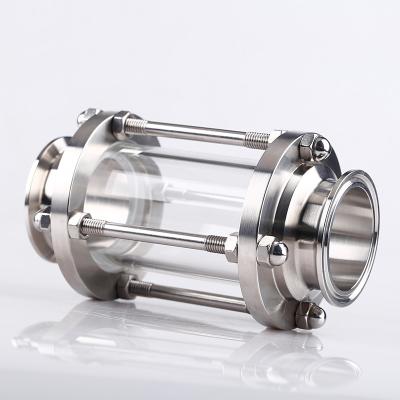 Suporte personalizado OEM Fluxo sanitário vidro de visão reta SUS316 3 polegadas Tipo Tri Clamp