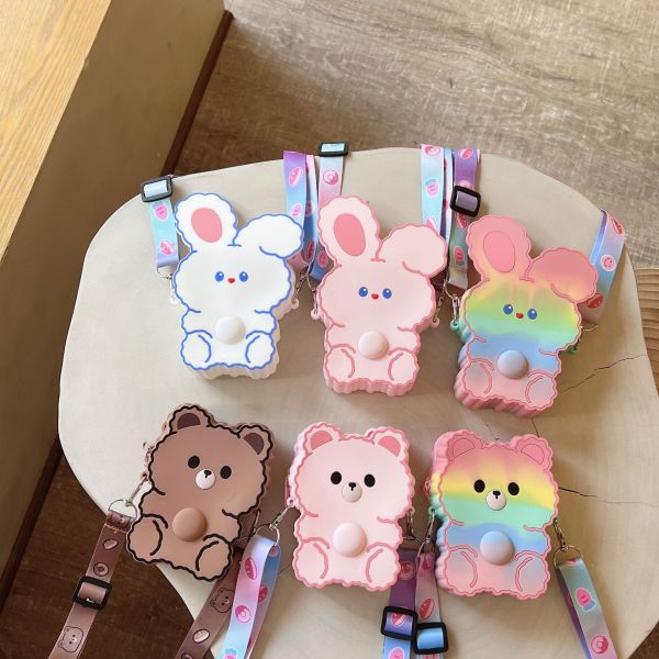 Легкая без BPA силиконовая ручка и карандаш Поп-коробка плечевая сумочка Фиджетные игрушки Сумочка для девочек