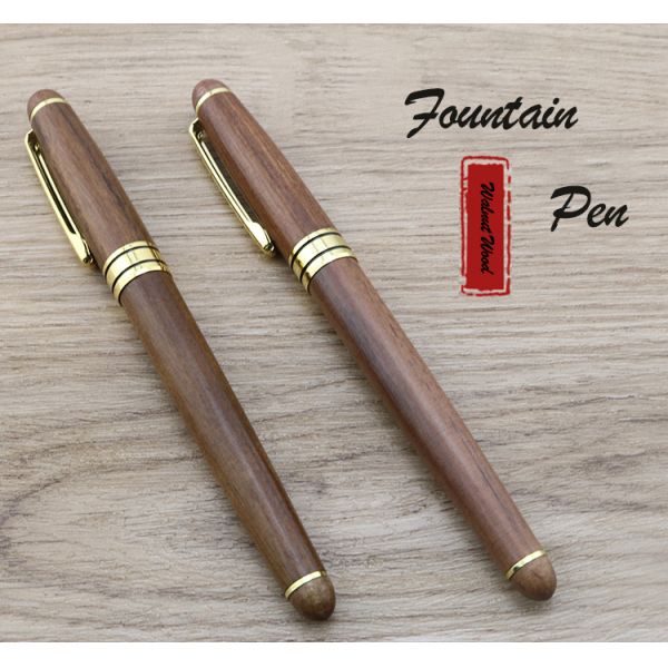 Lápiz de escritura de madera de nuez estilo retro clip de latón para oficina de negocios