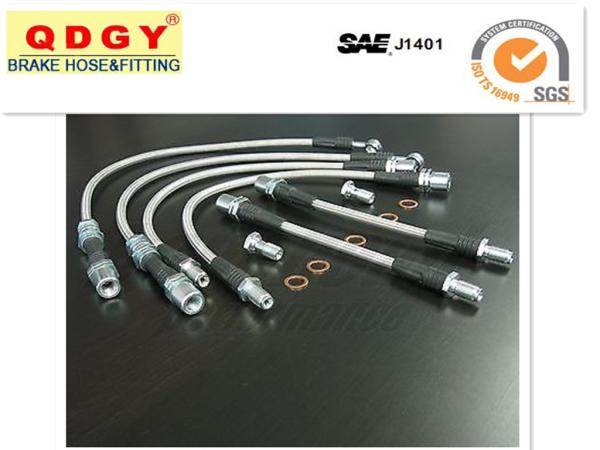 PU cover stainless steel braided flexible brake hose line