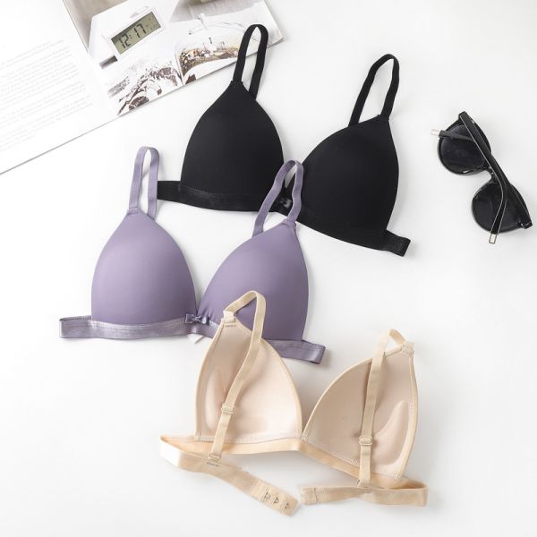 S Size Gathered Bra Female Sexy Triangle Cup Thin Suspenders Seamless Beauty Back Student Underwear Female Adjustable Bra