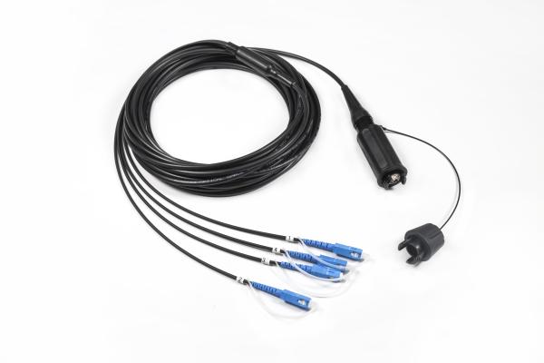 Tactical Fiber Optic Cable Reel With Expanded Beam Fiber Connector