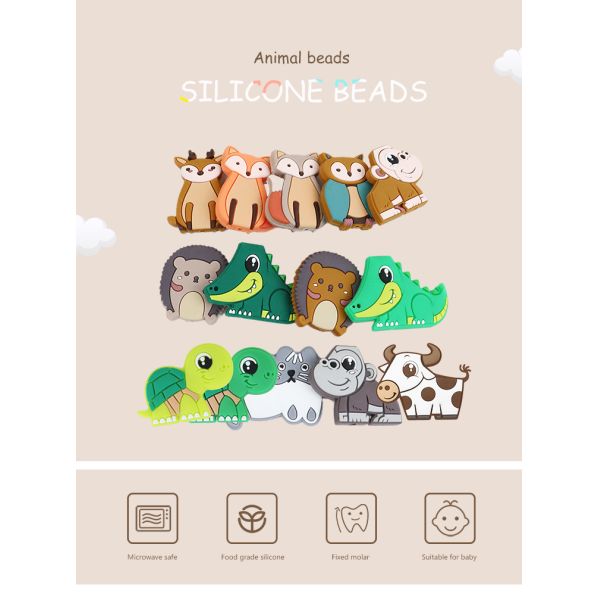 Шарики небольшого силикона животные, младенец Teether шариков силикона для браслета цепей ожерелья