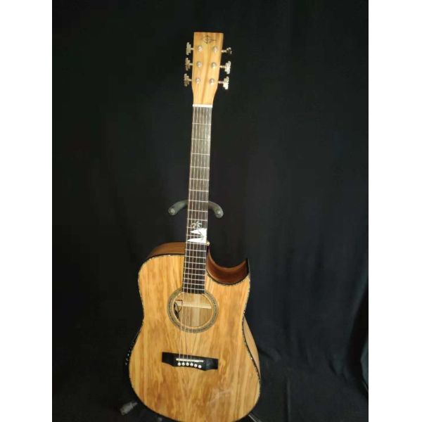 AAAA custom guitar all solid imported Olive wood Ryans style guitar customize handmade acoustic guitar