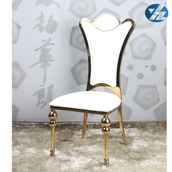 55X60X110 SS Upholstered Dining Chair Gold Plated Hotel Wedding Event Chairs