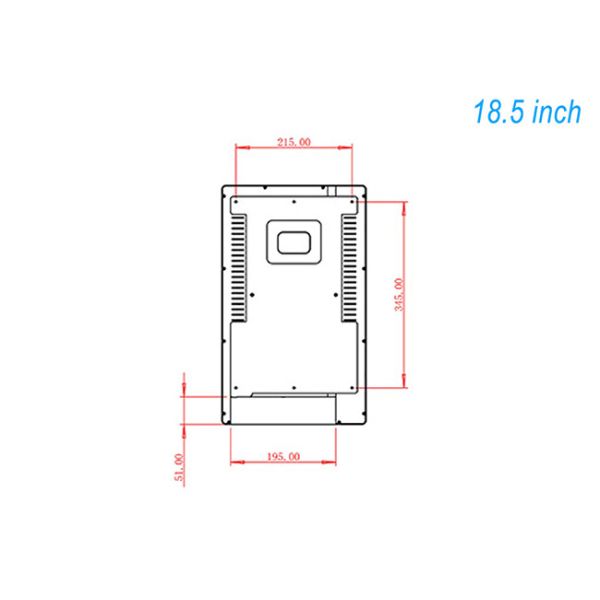 18.5-inch timed on/off department entrance external wall screen with USB flash drive inserted to play triage led digital displays
