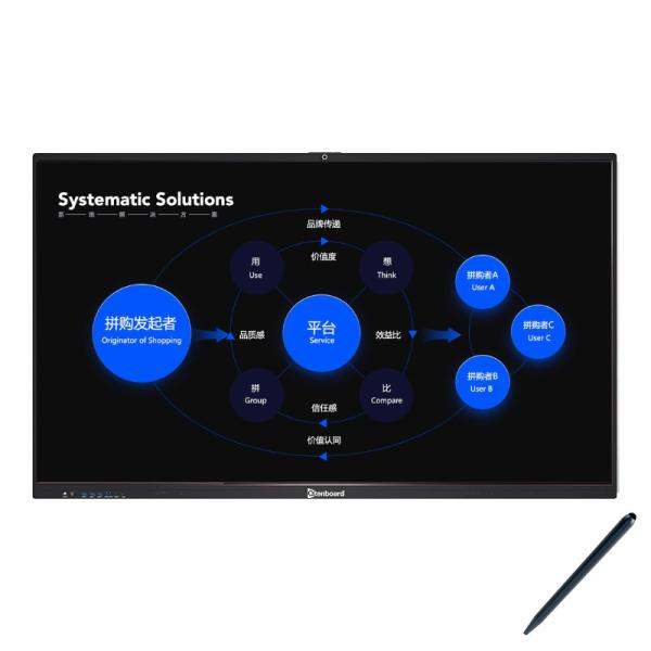 Qtenboard Interactive Smart Board 55-110 pouces stylo doigt 40 point de contact Haute luminosité