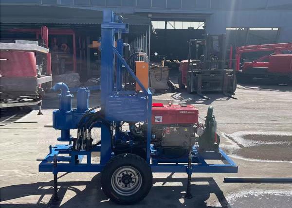 Rig de perfuração de poços de água montado em reboque com barra de perfuração de 50 mm para profundidades de 150 m