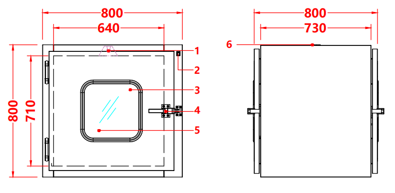 304 Stainless Steel Lab Pass Box | 800x800x800mm  | Pharma & Research Use