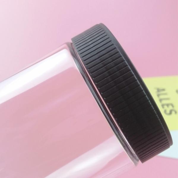 Foam Gasket Clear 450ml Plastic Food Storage Jars For Dry Food Snacks