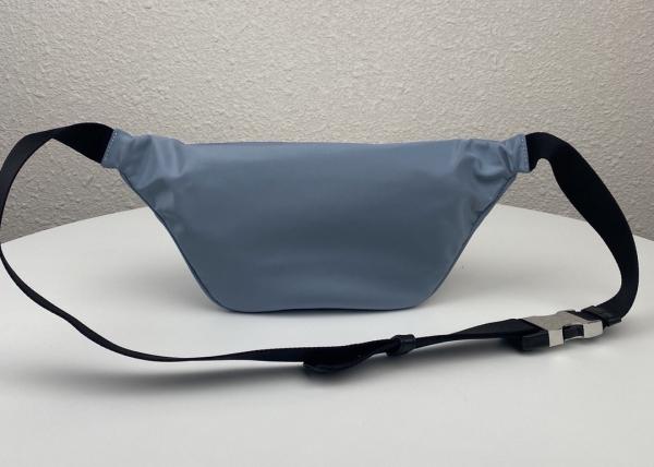 Triangle Logo Blue Dumpling 33cm Ladies Waist Bag With Zipper Open