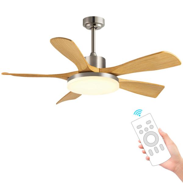 Fabrique 56 pouces ventilateur de plafond moderne lumière noir/blanc lames ABS télécommande corps de lampe en fer en gros pour le salon
