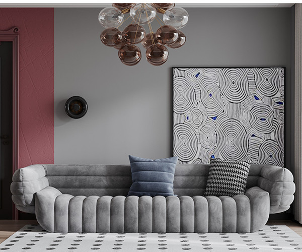 Современный обитый софы кресла слипера фаэтона софы серый цвет 4 Seater обратимой секционный