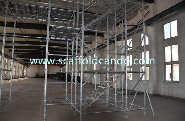 Ringlock system Q235 scaffolding 550*2691mm stair case 9 steps with 50mm hooks for ladder passagaway with high loading