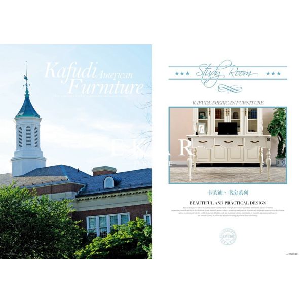 Antique European Type Home Desk Book Cabinet