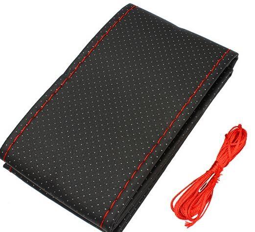 DIY Car Steering Wheel Cover With Needles and Thread Genuine Artificial leather