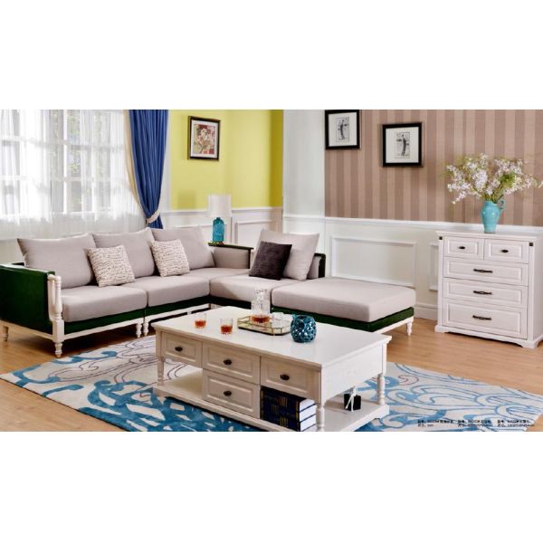 European Contemporary Living room Furniture / L Shape Sofa Set And Coffee Table