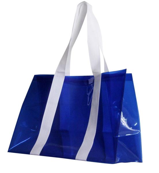 PVC Reusable Transparent Fabric Carrier Bags water proof for shopping