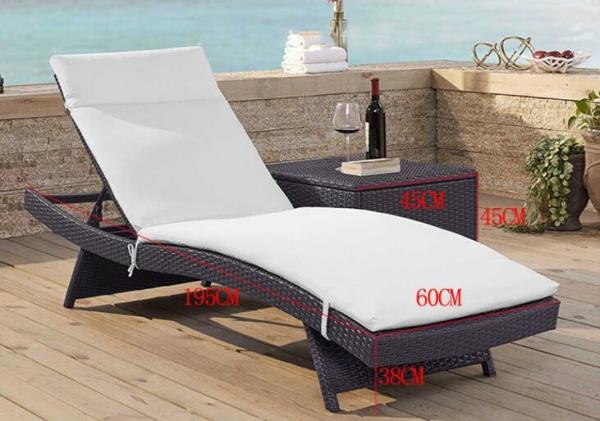 Aluminium PE Rattan beach chair All weather Outdoor Garden Patio leisure Lounge chaise chair