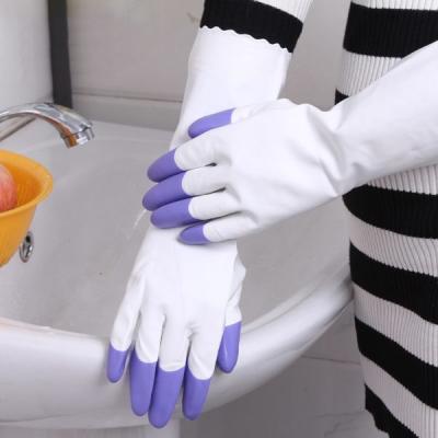 As luvas longas da mão do PVC do punho lavaram e reutilizaram resistente de alta temperatura