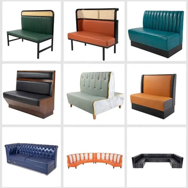 Customized Design Modern Cafe Bench Booth Seating Fast-food Restaurant Furniture Tables and Chairs Sets