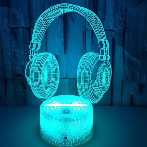 7 Or 16 Colors 3D LED Night Light 3W CE 3D Acrylic Night Light With Cracked Base