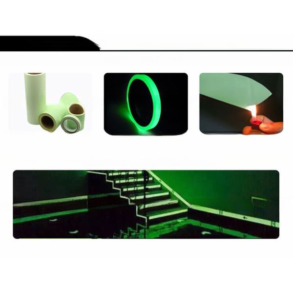 Indoor Door Instruction Customized Glow Tape Photoluminescent Film Luminous Vinyl Waterproof Green/Blue/Yellow