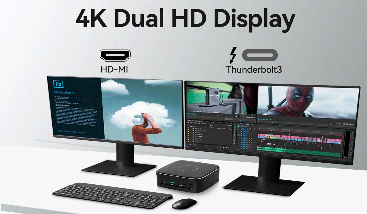 Единая локальная сеть 2.5G Intel Mini PC Dual DDR4 64G Linux жесткий диск Wi-Fi и охлаждающий вентилятор