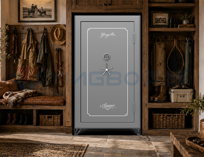 Gun Safe Fireproof Large Capacity Solid Steel Firearm Safe For Home Security With Jewelry Drawer
