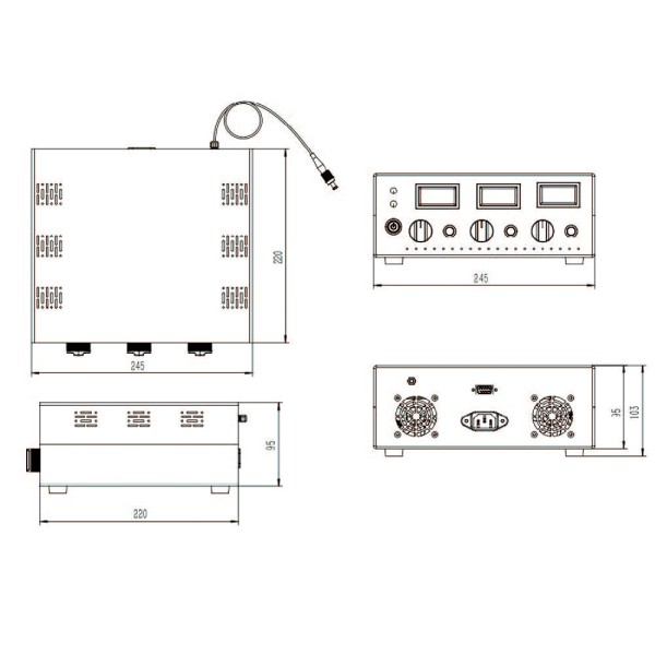 RGB Fiber Coupled Laser Diode Module 450nm 520nm 638nm 20mW Power Adjustable with TTL Analog Modulation and Computer Control