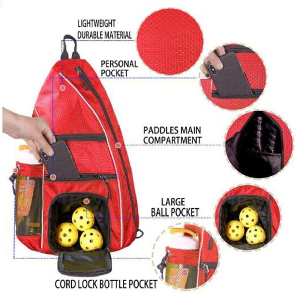 Сумки ракетки тенниса слинга тела изготовленных на заказ спорт женщин людей логотипа перекрестные