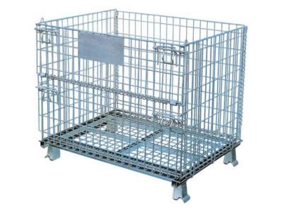 400kg metal dobrável Mesh Storage Containers Galvanized Rolling
