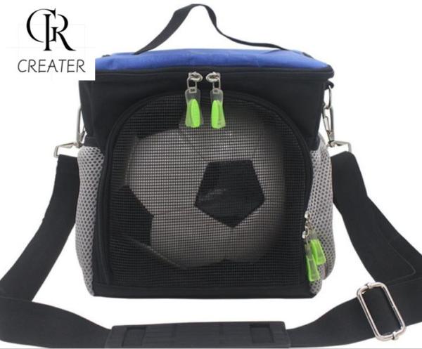 Bolsas esportivas de futebol de poliéster, bolsa de transporte preta para basquete/futebol ao ar livre