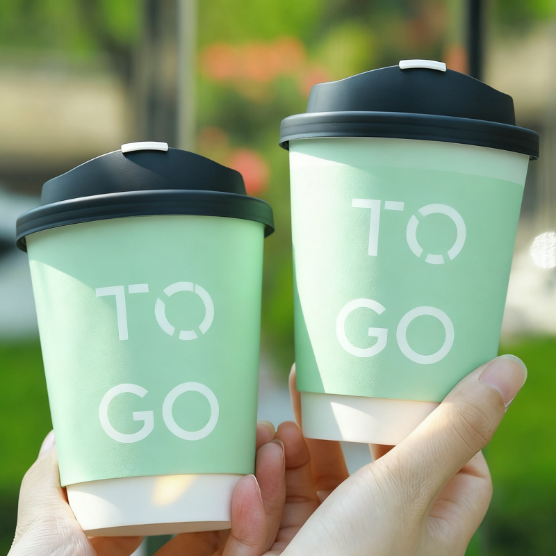 Wholesale paper cups customized hot drinks disposable coffee tea double wallpaper cups coffee cups