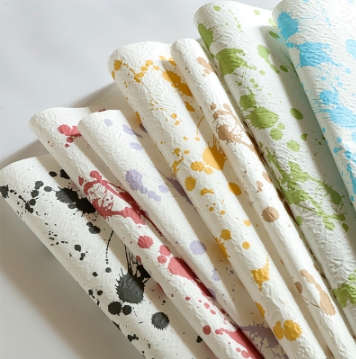 Papier de Fenghua en relief à l'encre de couleur pour emballage floral