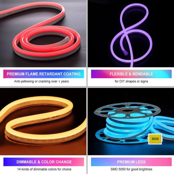 5V Addressable Neon Light Strip With 72 LEDs And 72 WS2811 Integrated Circuits/M