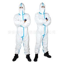 Terno completo plástico descartável do Biohazard do corpo da segurança química da prova da poeira
