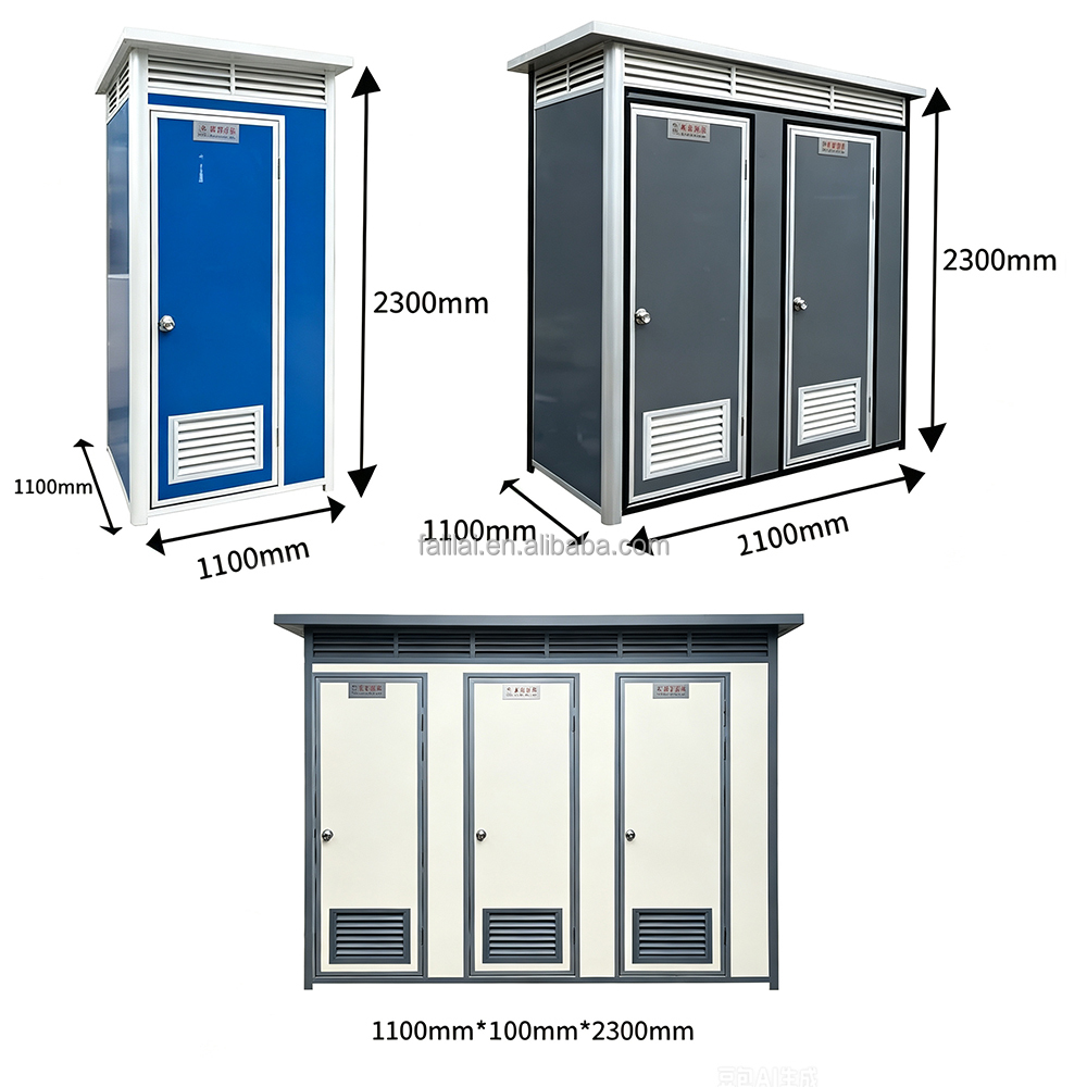 20ft Prefab Portable Container Toilet Room Modular Restroom Wet Dry Separation Sanitary Cabin for Hotel Temporary Camp