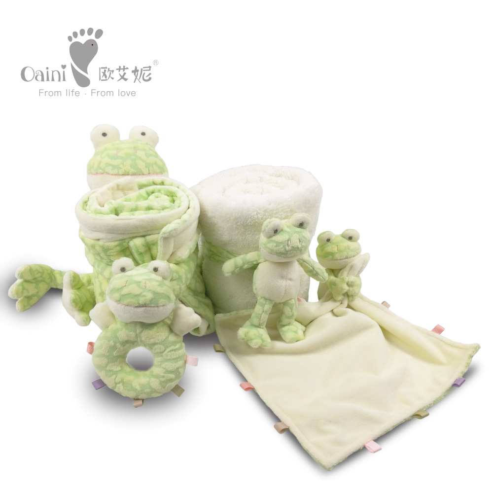 Игрушка 15 x 9cm трещотки лягушки одеяла младенца игрушек ребенка дружелюбная воспитательная мягкая