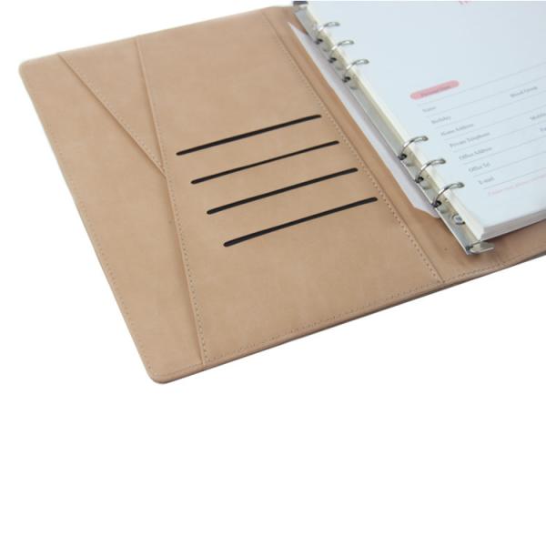 Luxury Ring Binder Journal Powerbank Wireless Charging Notebook Usb Pu Leather