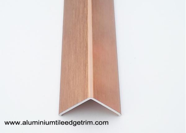 Brushed Anodized Rose Gold Aluminum Corner Guards With 1.5mm Thickness