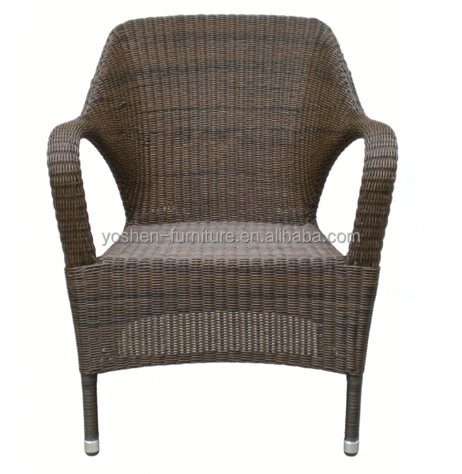 Rattan Waterproof Outdoor Stackable Dining Chairs for Restaurant Beach Park Use