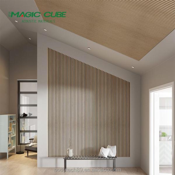 Eco Friendly Living Room Acoustic Wood Slat Panels White With Modern Design