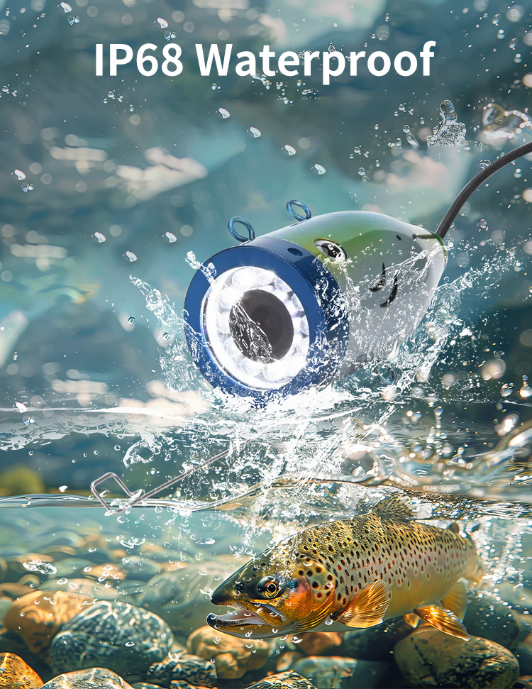 Underwater Fish Finder Monitor IP68 Waterproof Camera HD 720P 7.0'' Inch IPS Screen 30M Cable 12pcs Leds Camera for Sea Fishing