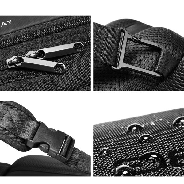 Легкая большая чёрная мужская сумка защита от кражи прочная