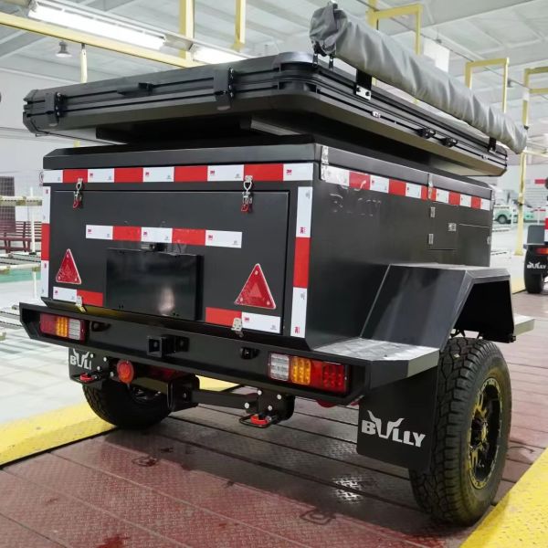 Small Mini Off-Road RV Trailer Self-Driving Wilderness Outdoor Camper with Shock Absorber for Car Travel & Tent Camping