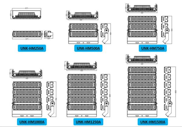 250w 500w 750w 1000w 1250w 1500w LED Outdoor Flood Light in Stadium Sports Field