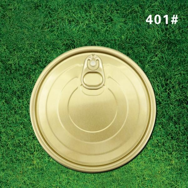 Yellow and White Coated Can Lids for Easy-Open Packaging 401 Size 63mm Diameter Customizable Design Material Choice