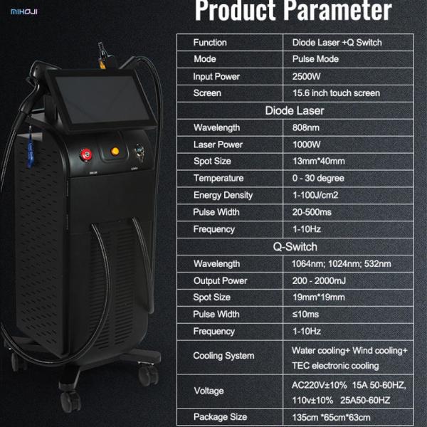 Máquina de laser Nd Yag Soprano 808nm para remoção de cabelo e tatuagem